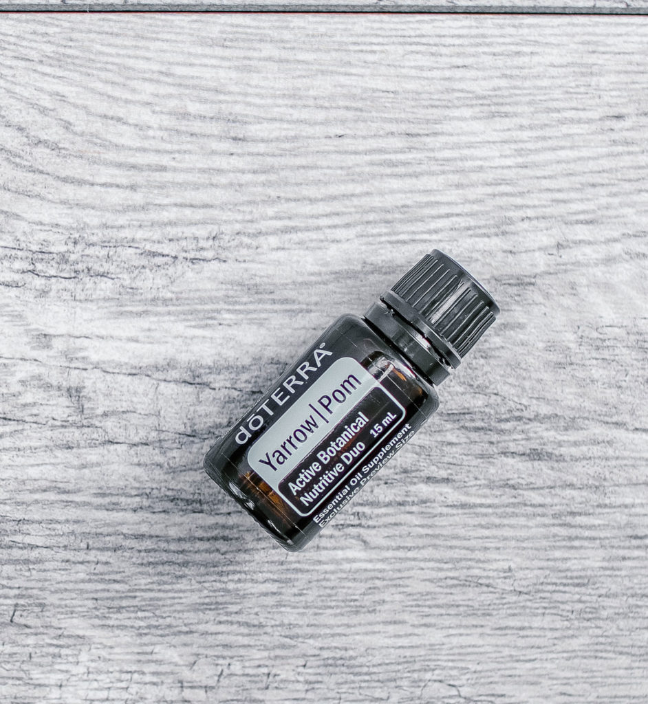 doTERRA yarrow essential oil bottle lying flat